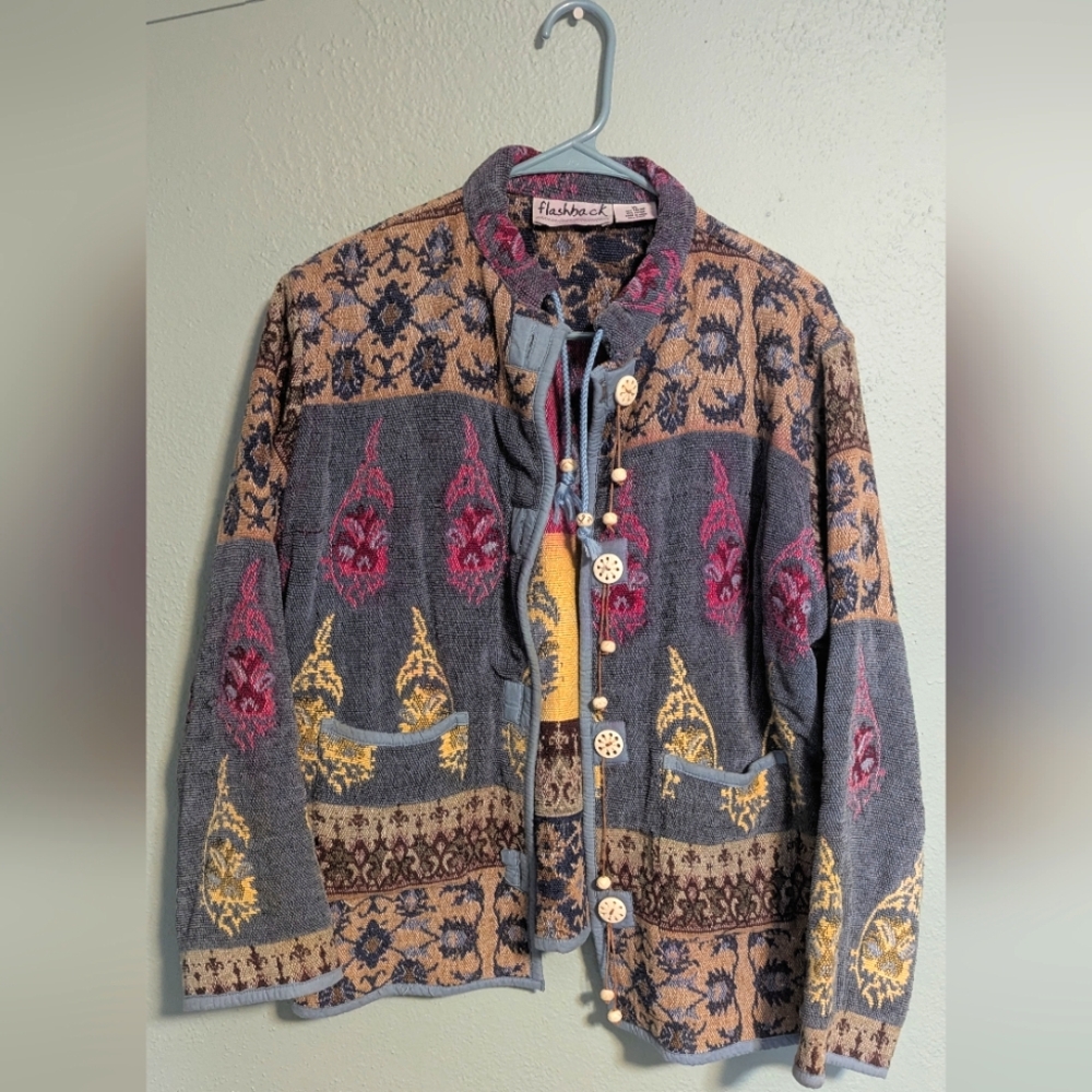 colorful women's XL jacket | carpet/embroidery/boho/hippie